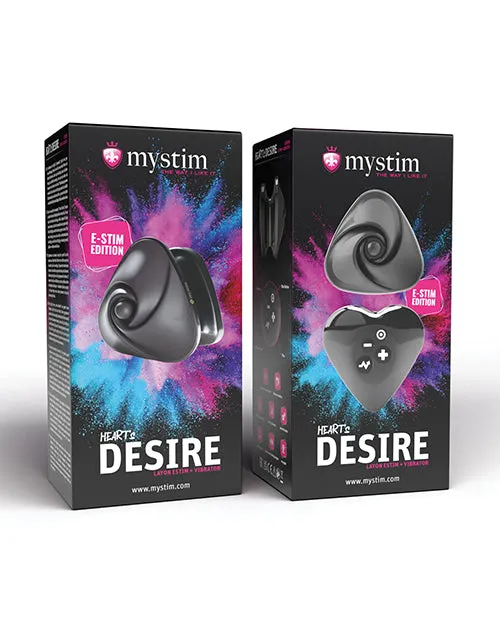 Vibrators Mystim Gmbh Mystim Heart is Desire eStim Layon Vibrator Black