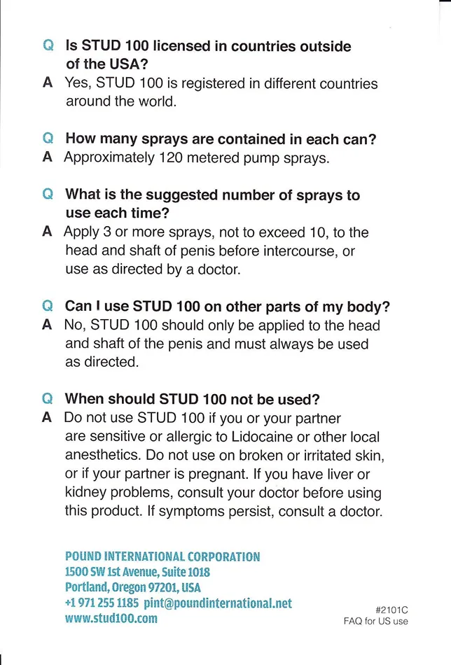Female Sex Toys Stud 100 Stud 100 Desensitizing Spray for Men Helps to Delay Ejaculation 12g Spray Bottle Female Sex Toys Stud 100 Stud 100 Desensitizing Spray for Men Helps to Delay Ejaculation 12g Spray Bottle