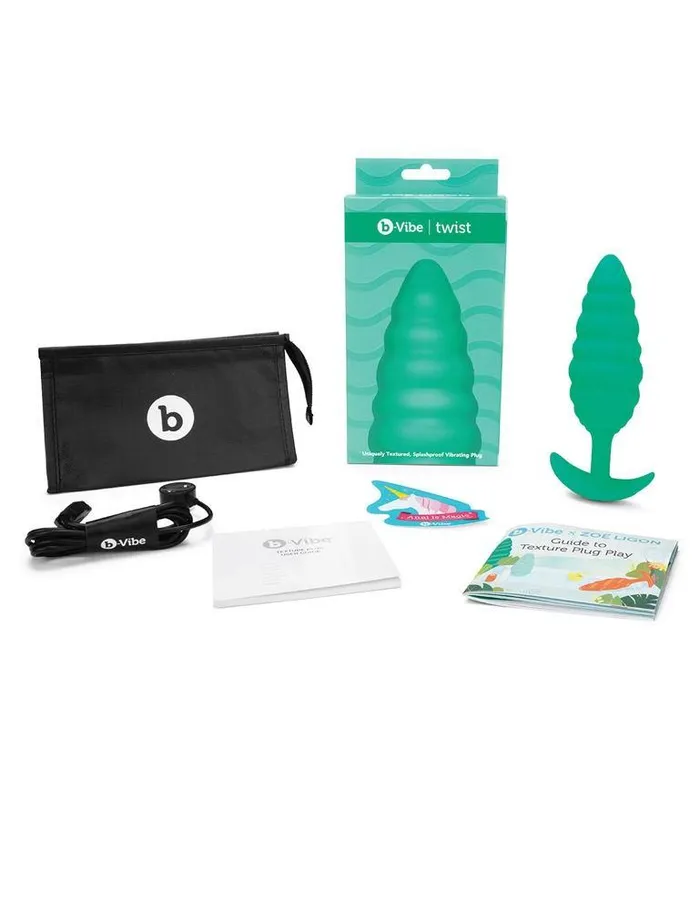 Anal bVibe bVibe Texture Butt Plug Twist Green Large