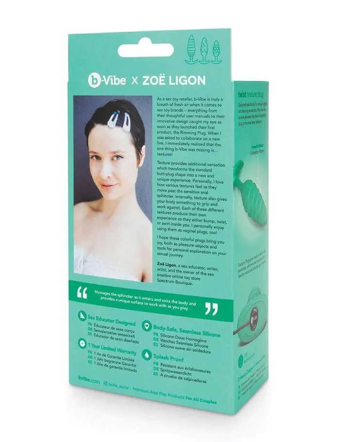 Anal bVibe bVibe Texture Butt Plug Twist Green Large