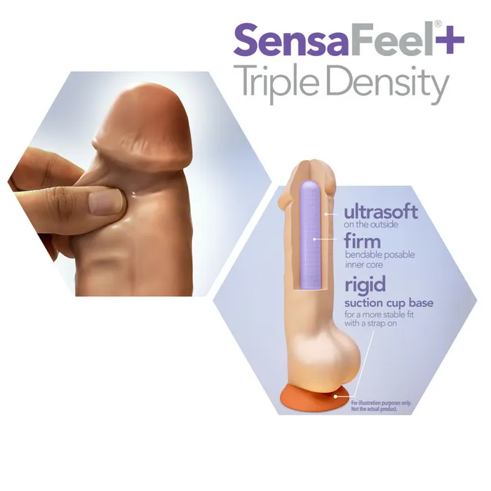 Blush Dildos 7 Inch Girthy Posable Dildo With Balls Mocha