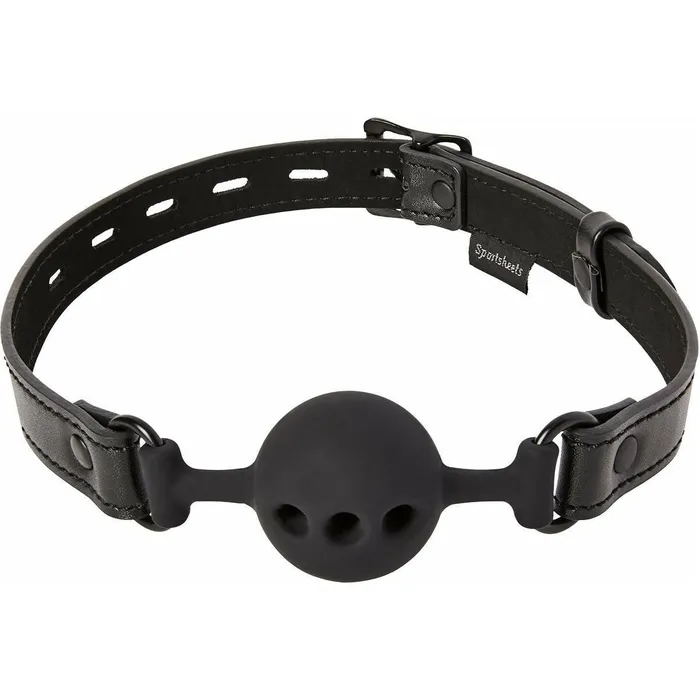Anal Sportsheets Silicone Breathable Ball Gag Black Sportsheets