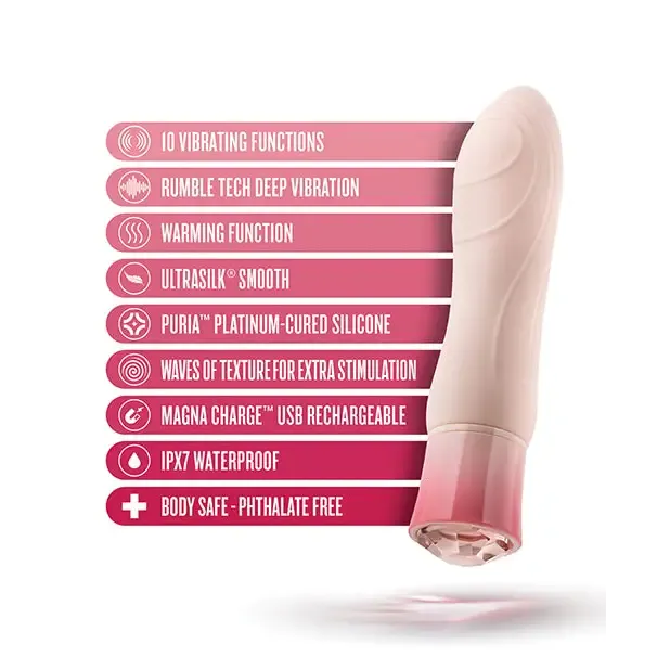 Blush Blush Oh My Gem Elegant Rechargeable Warming Textured Silicone GSpot Vibrator Morganite Female Sex Toys Blush Blush Oh My Gem Elegant Rechargeable Warming Textured Silicone GSpot Vibrator Morganite Female Sex Toys