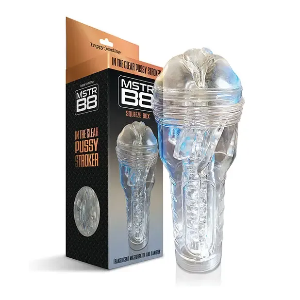 Global Novelties LLC Male Sex Toys Happy Endings MSTR B8 In The Clear Pussy Stroker Squeeze Box Canister Global Novelties LLC Male Sex Toys Happy Endings MSTR B8 In The Clear Pussy Stroker Squeeze Box Canister