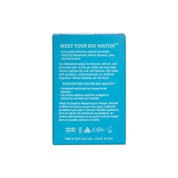 Good Clean Love Inc Vibrators Good Clean Love Rebalance Personal Moisturizing Cleansing Wipes 12Pack
