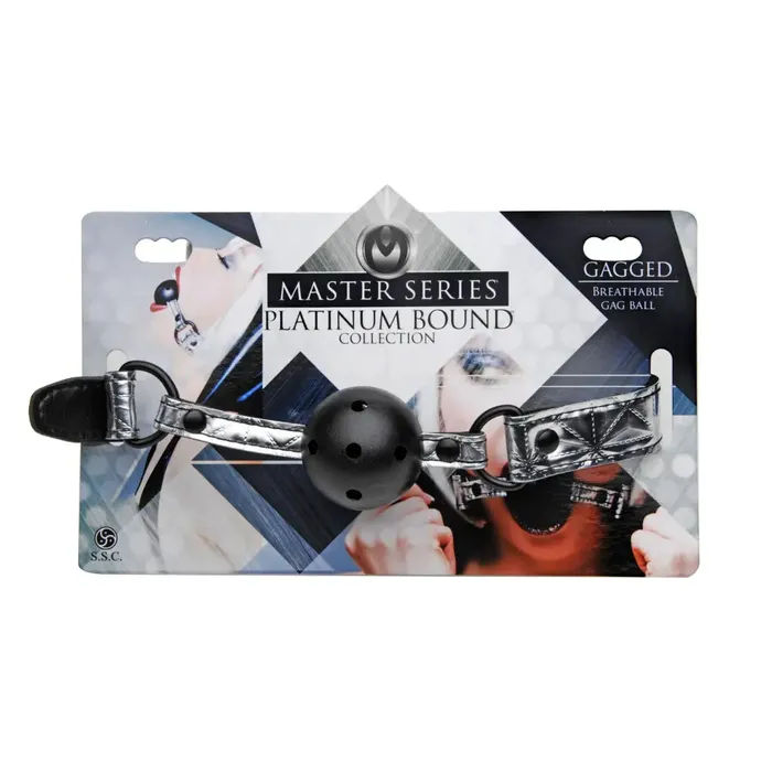 Master Series Male Sex Toys Platinum Bound Gagged Breathable Ball Gag Master Series Male Sex Toys Platinum Bound Gagged Breathable Ball Gag
