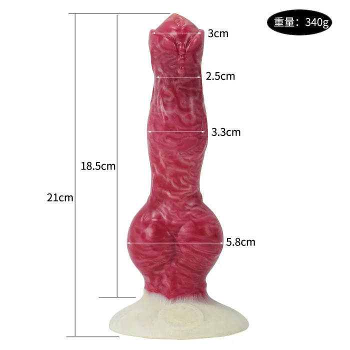 NX5028 Realistic Dog Wolf Penis Shaped Liquid Silicone Animal Dildo 83 inch with Suction Cup Modi Female Sex Toys