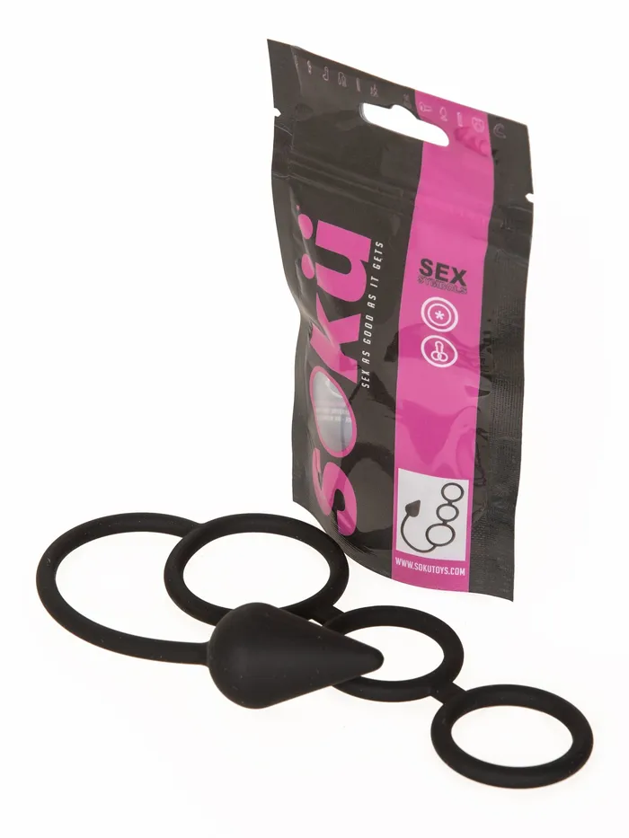 Soku Triple Threat Cock Ring Butt Plug HonourSkintwocom Male Sex Toys Soku Triple Threat Cock Ring Butt Plug HonourSkintwocom Male Sex Toys