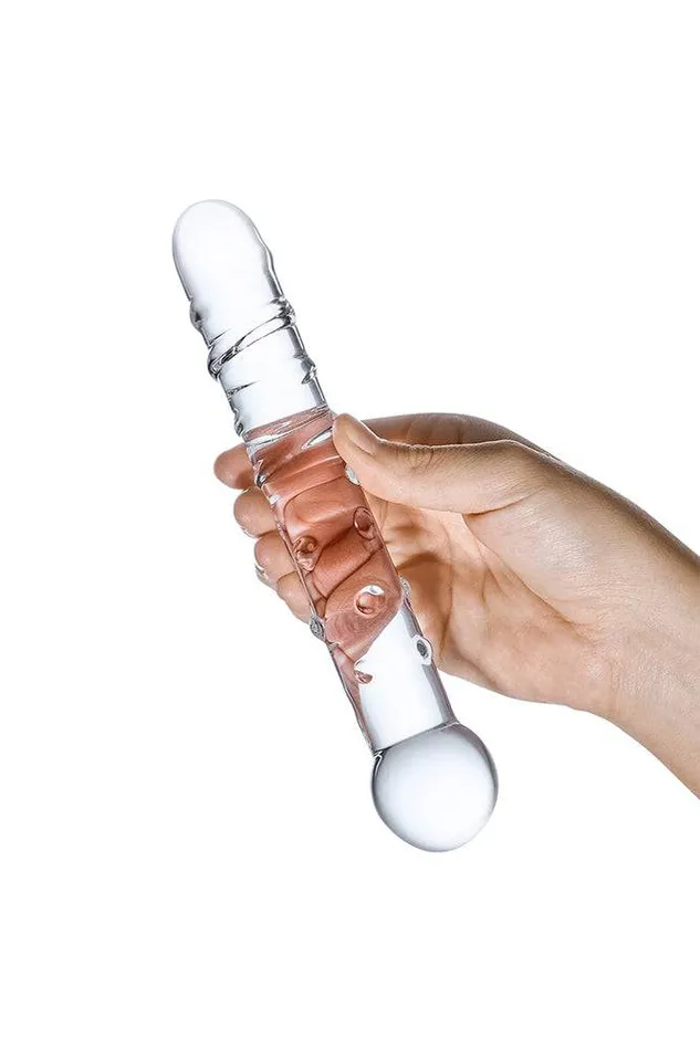 Electric Eel Dildos Gls Callisto 7 Textured Glass Dildo Clear