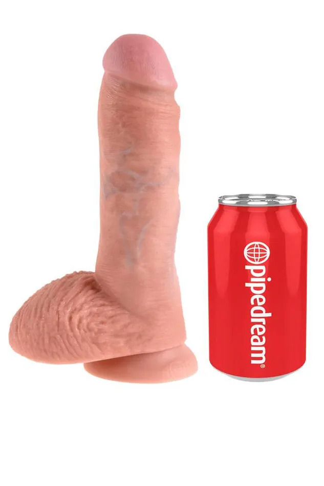 Pipedream Dildos Pipedream King Cock Realistic Dildo with Balls 8 inch Beige