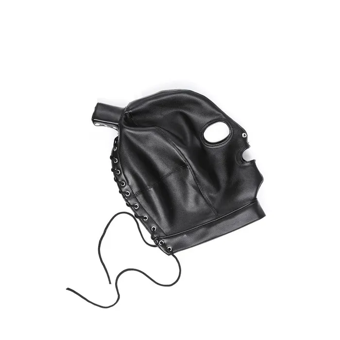 Lovegasm Restraints Leather Mask With Ponytail