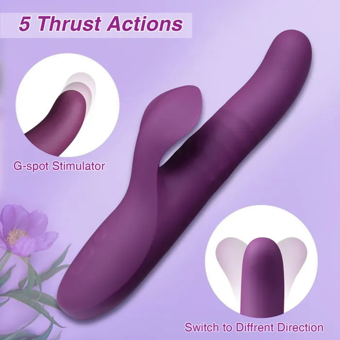 Thrusting Rabbit Vibrator with Rotating Beads Eupher Female Sex Toys