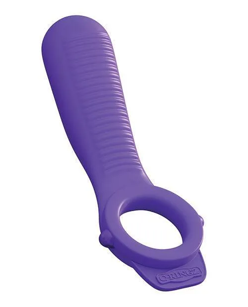 Vibrators Pipedream Products Fantasy Cringz Ride N Glide Couples Ring Purple