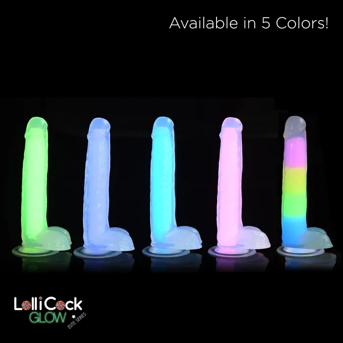 Lollicock Dildos Lollicock 7 GlowintheDark Silicone Dildo w Balls Green