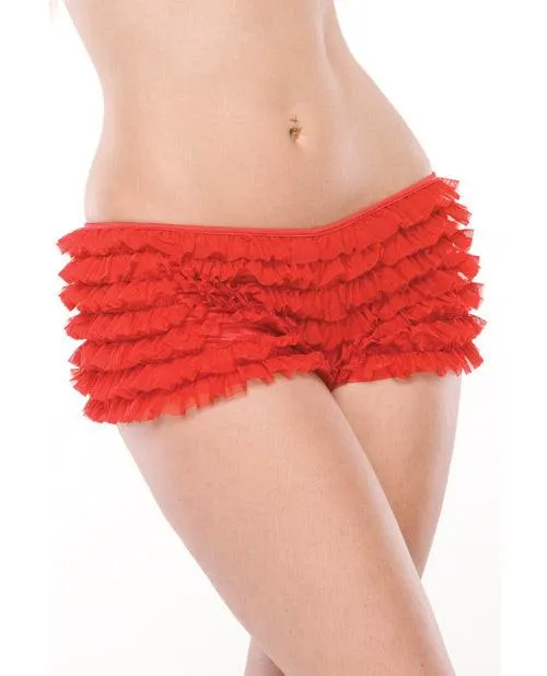 Vibrators Coquette International Ruffle Shorts Wback Bow Detai Red Os