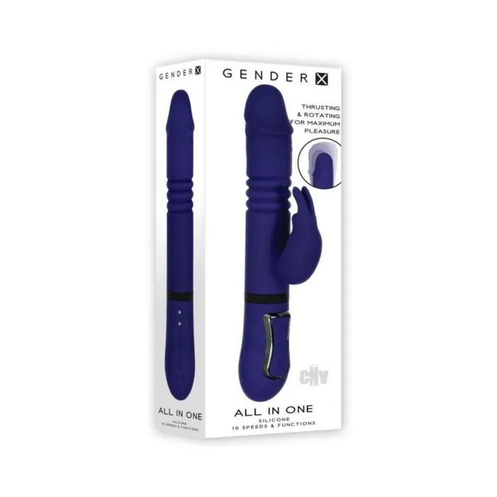 Vibrators Evolved Gender X All In One Thrusting Rabbit Purple