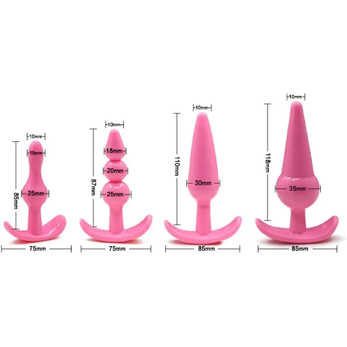 Anal Love Plugs PlugShaped Silicone Accessory In 4 Shapes