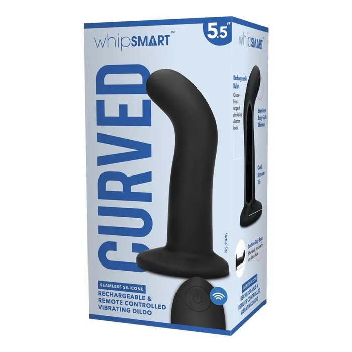 Anal Whipsmart Whipsmart Curved Silicone Remote Control Vibrating Dildo Black 55 Inch