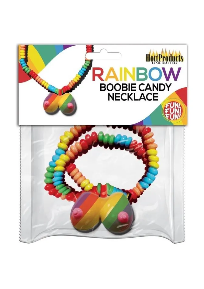 Dildos Rainbow Boobie Candy Necklace Rainbow