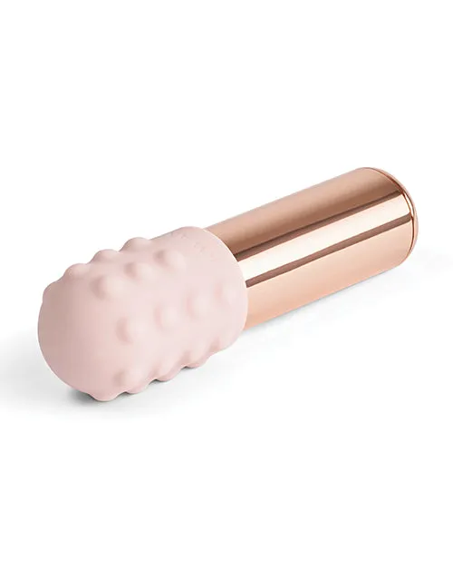 Female Sex Toys Open Desires Le Wand Chrome Bullet Silicone Textured Ring Rose Gold