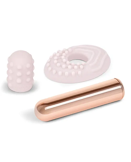 Female Sex Toys Open Desires Le Wand Chrome Bullet Silicone Textured Ring Rose Gold