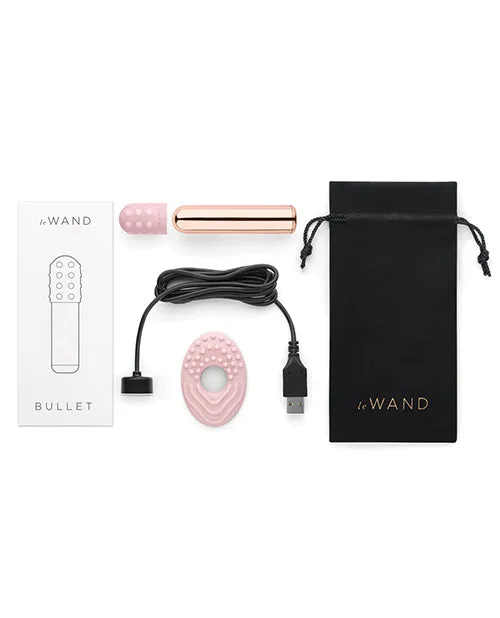 Female Sex Toys Open Desires Le Wand Chrome Bullet Silicone Textured Ring Rose Gold