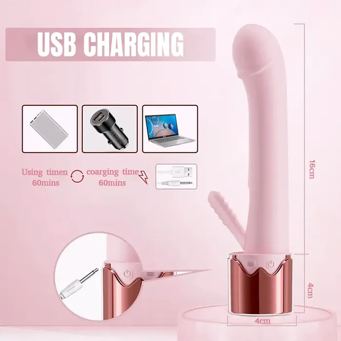Inyarose Female Sex Toys 2in1 GSpot Clitoral Vibrator with Heating Function