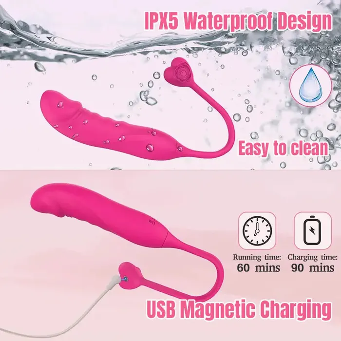 Inyarose Female Sex Toys 2in1 Vibrator Dildo for Women