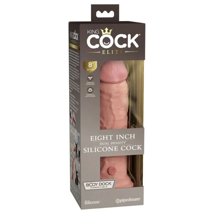 King Cock Dildos King Cock Elite Dual Density Silicone Dildo Pink 8 Inch