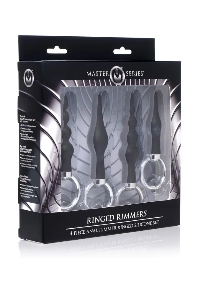 Male Sex Toys Master Series 4 Piece Anal Rimmer Ringed Silicone Kit Master Series