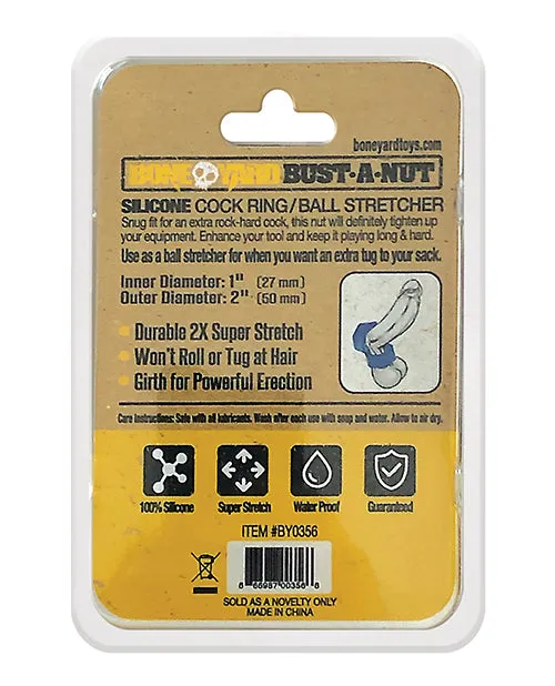 Male Sex Toys Open Desires Boneyard Bust a Nut Cock Ring Blue