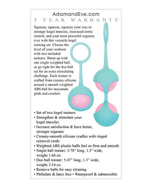 Open Desires Female Sex Toys Adam Eve Eves Kegel Training Set PinkTeal