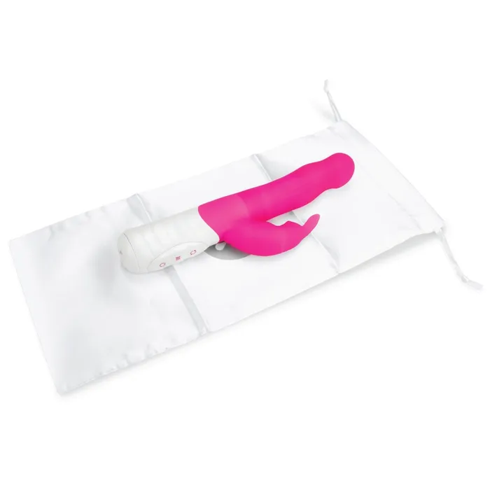 Rabbit Essentials Slim Shaft Rabbit Vibrator With Rotating Beads Hot Pink Rabbit Essentials Female Sex Toys