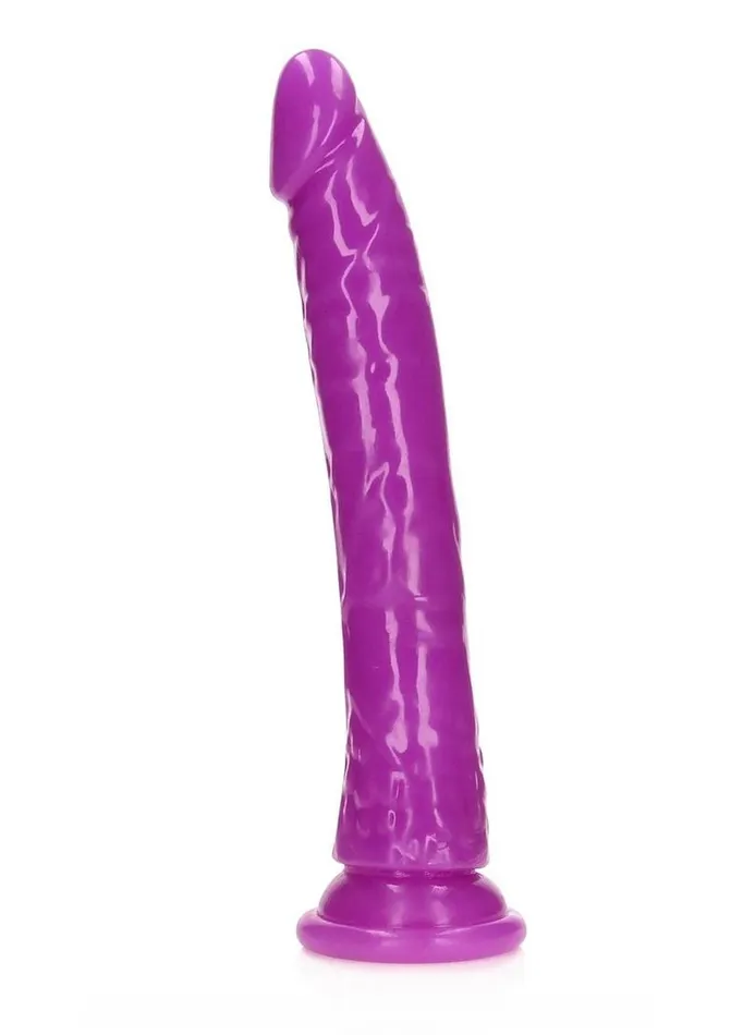 Real Rock Female Sex Toys Realrock Slim Glow In The Dark Dildo with Suction Cup