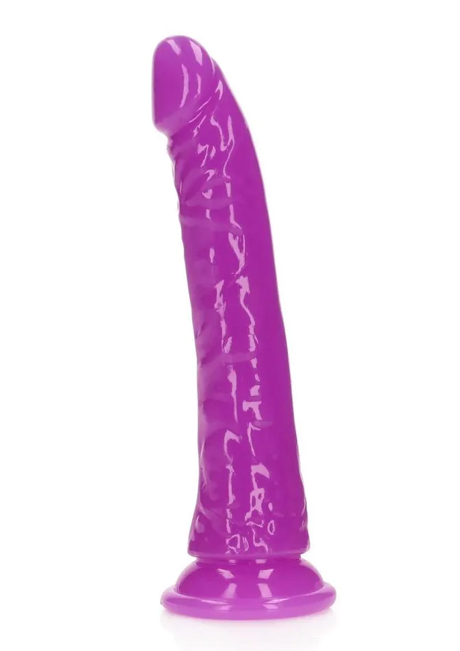 Real Rock Female Sex Toys Realrock Slim Glow In The Dark Dildo with Suction Cup