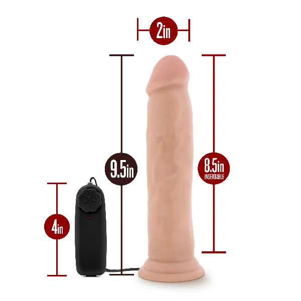 Blush Female Sex Toys Dr Skin Dr Throb 95 Inch Vibrating Realistic Cock with Suction Cup Vanilla
