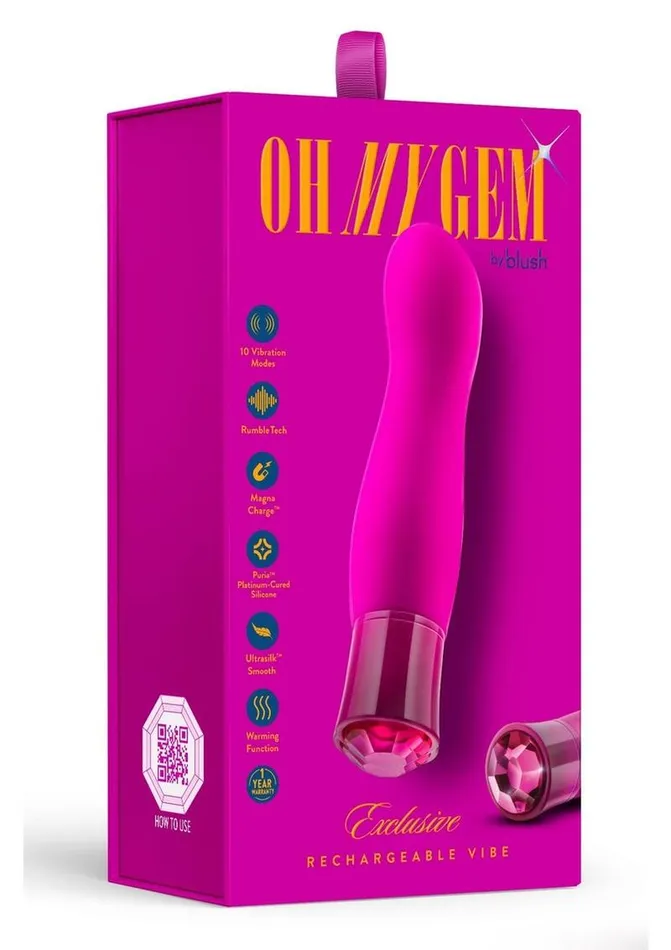 Female Sex Toys Oh My Gem Exclusive Rechargeable Silicone GSpot Vibrator Tourmaline Oh My Gem