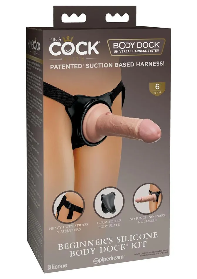 King Cock Female Sex Toys King Cock Beginners Silicone Body Dock StrapOn Kit with Dildo