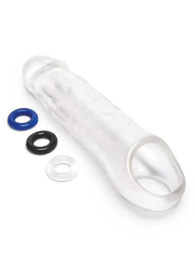 Male Sex Toys Size Up Size Up Extra Girthy Clear View Penis Extender with Ball Loop