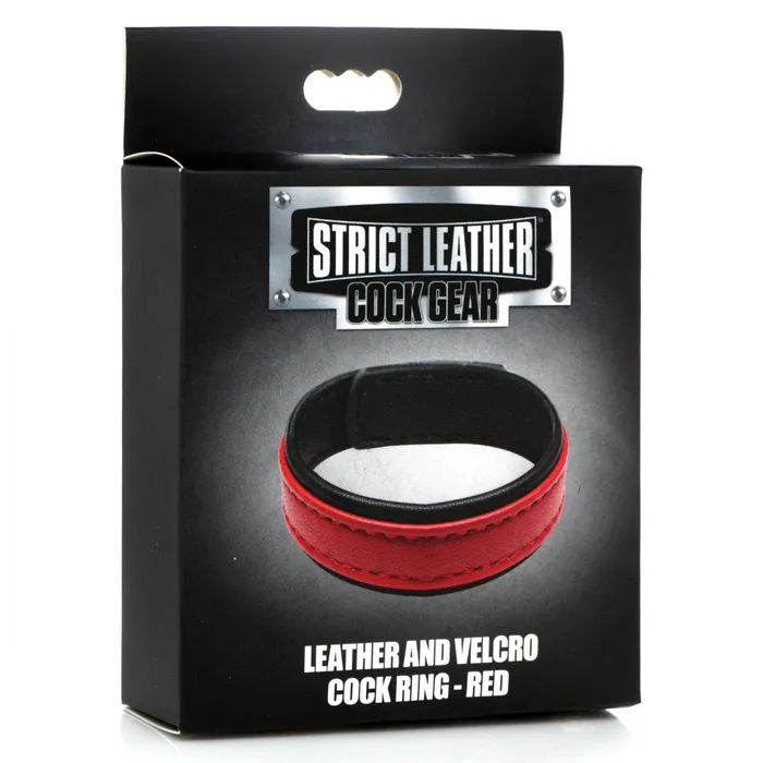Male Sex Toys XR Brands Strict Leather and Velcro Cock Ring Red Male Sex Toys XR Brands Strict Leather and Velcro Cock Ring Red