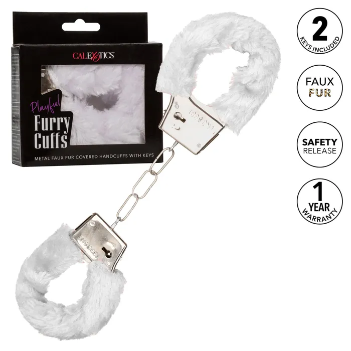 Playful Furry Cuffs White CalExotics Couples Playful Furry Cuffs White CalExotics Couples
