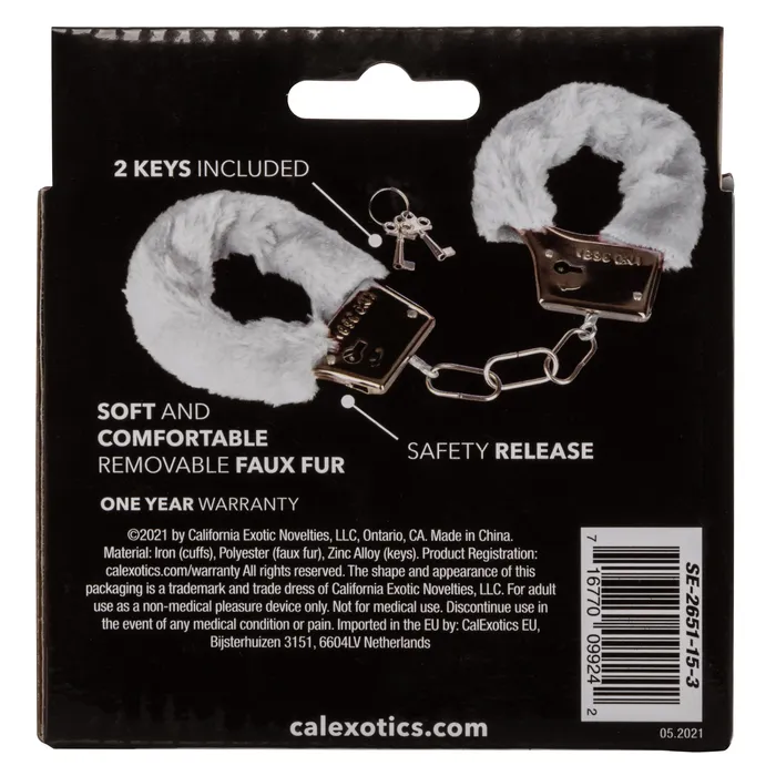 Playful Furry Cuffs White CalExotics Couples Playful Furry Cuffs White CalExotics Couples