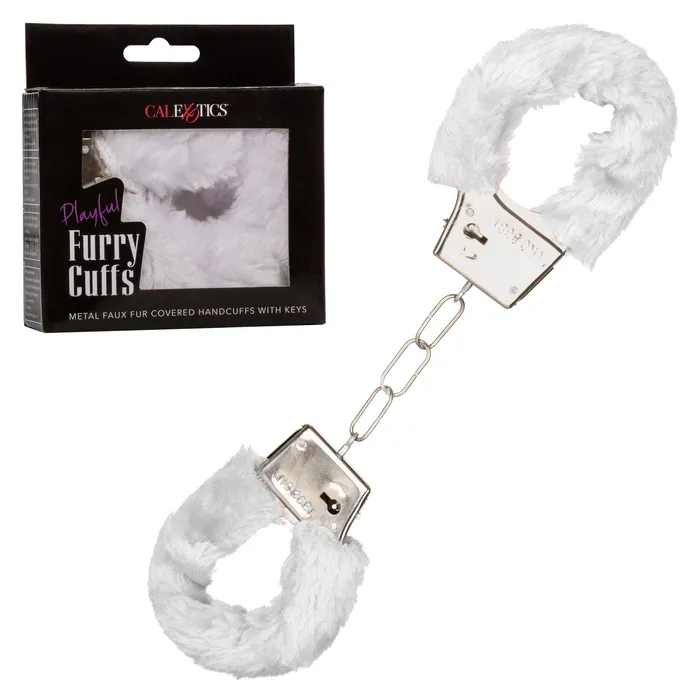 Playful Furry Cuffs White CalExotics Couples Playful Furry Cuffs White CalExotics Couples