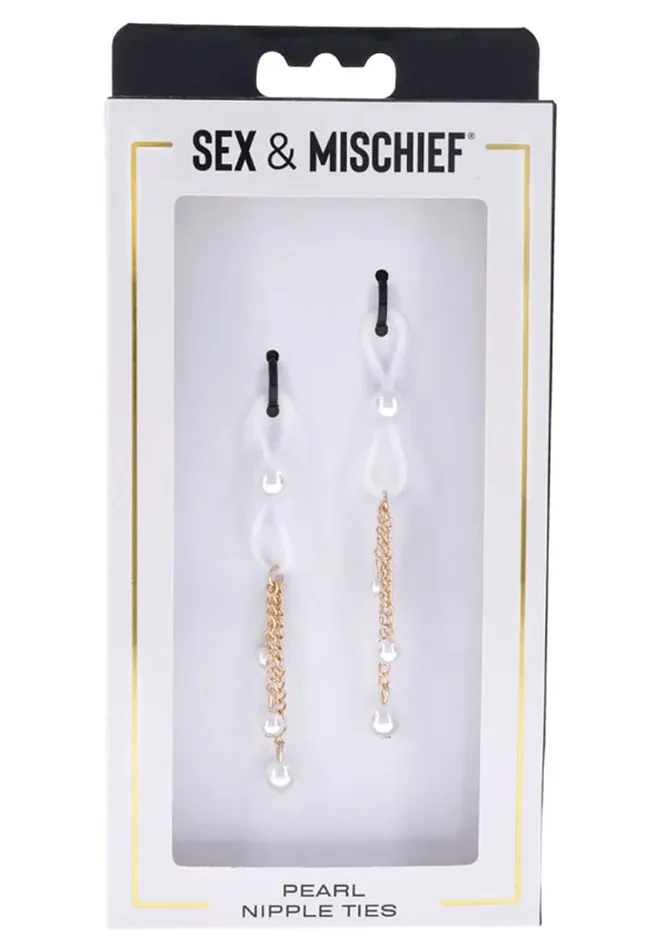 Vibrators Sportsheets Pearl Nipple Ties Goldwhite Vibrators Sportsheets Pearl Nipple Ties Goldwhite