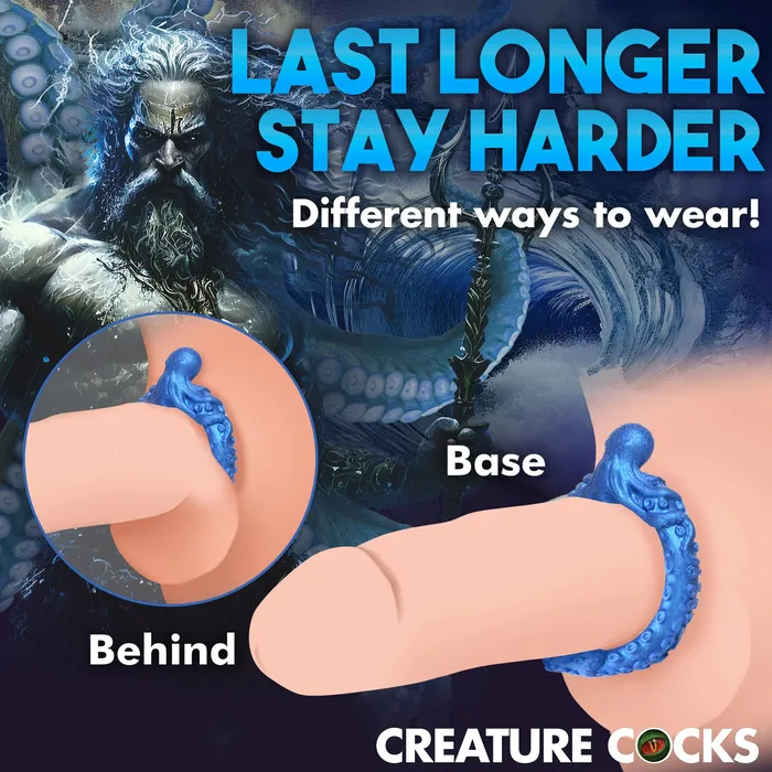 XR Brands Creature Cocks Male Sex Toys Poseidons OctoRing Silicone Cock Ring Blue XR Brands Creature Cocks Male Sex Toys Poseidons OctoRing Silicone Cock Ring Blue